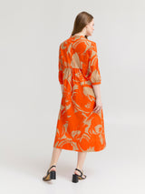 Maxikleid Penelope, Sand/Orangerot
