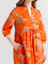 Maxikleid Penelope, Sand/Orangerot