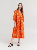 Maxikleid Penelope, Sand/Orangerot