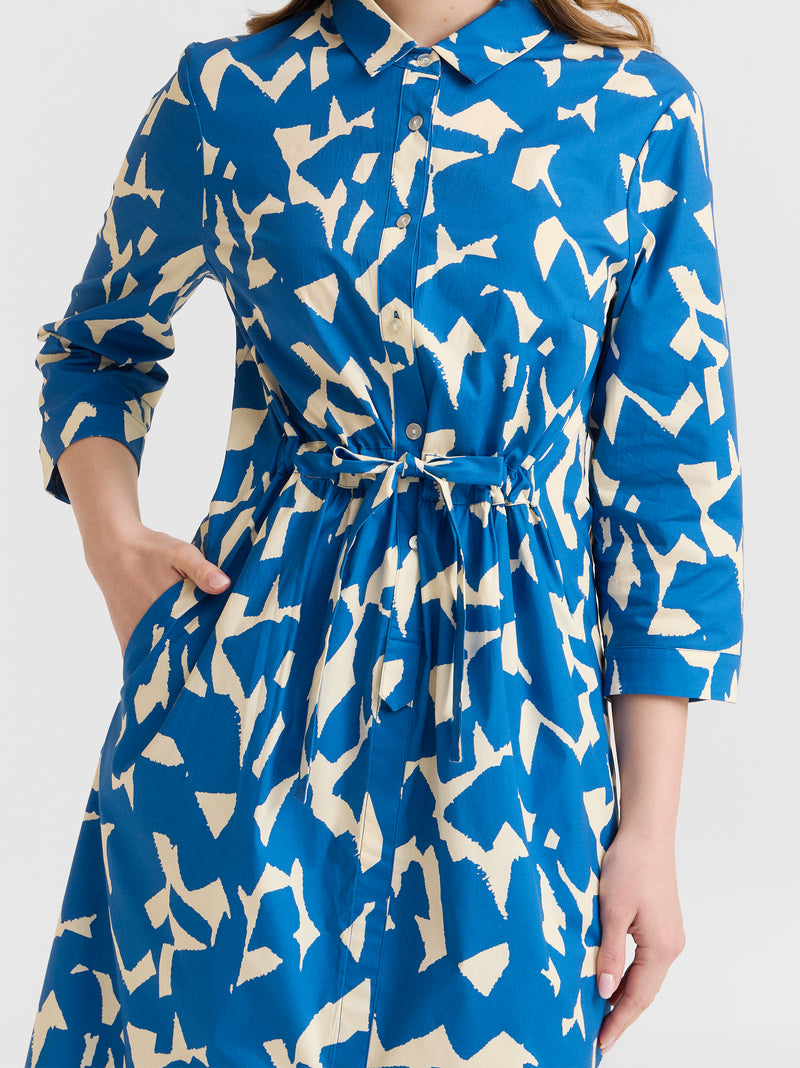 Maxikleid Cecilia, Offwhite/Kornblume