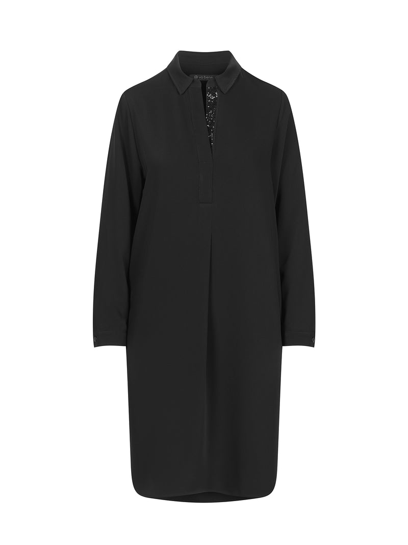 Hemdblusenkleid Clara, Schwarz