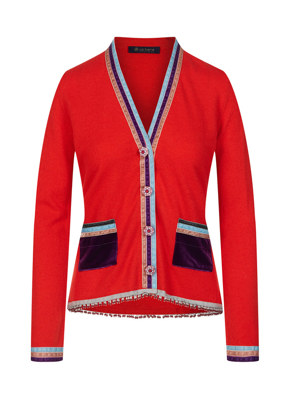Strickjacke, Rosali Rot