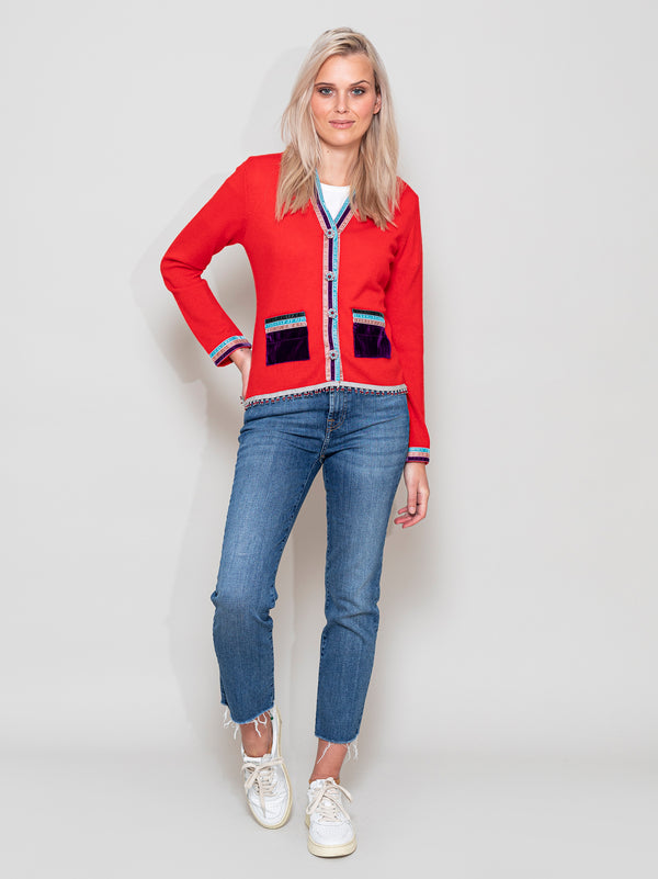 Strickjacke, Rosali Rot