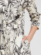 Kleid Giada, Schwarz Tapisserie Print