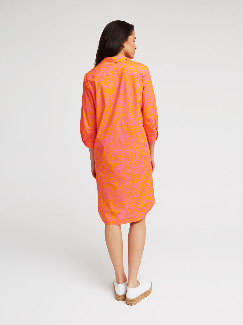 Hemdblusenkleid Gemma, Orange Art Print