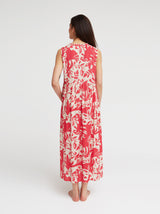 Maxikleid Lola, Pink Makro Print
