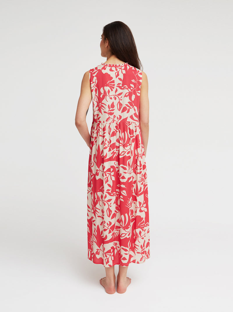 Maxikleid Lola, Pink Makro Print