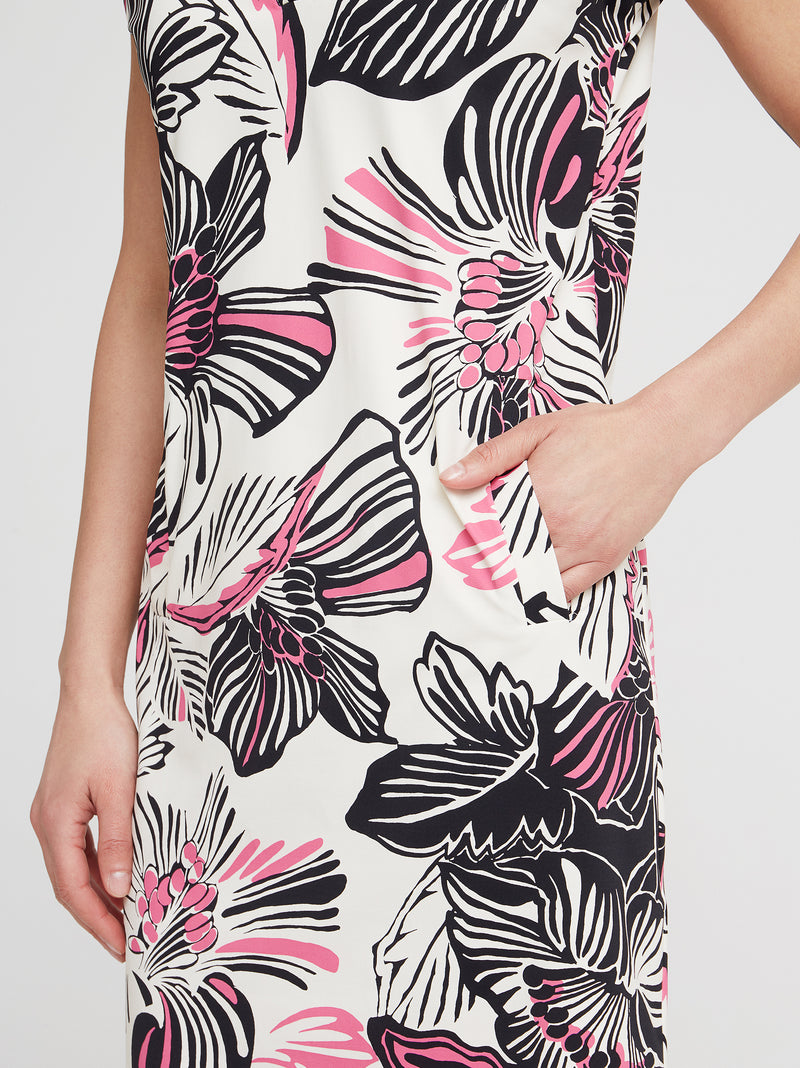 Freizeitkleid Mattea, Pink Flower Print