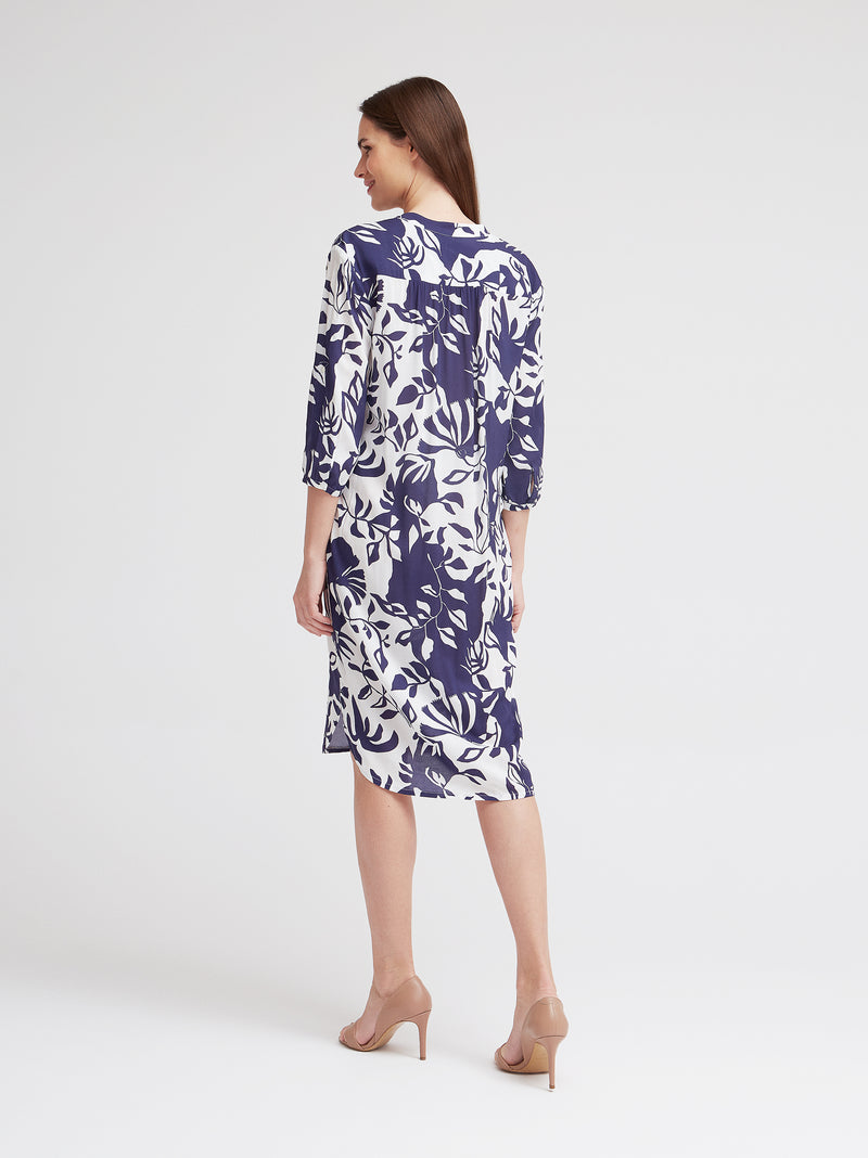 Kleid Rea, Marine Makro Print