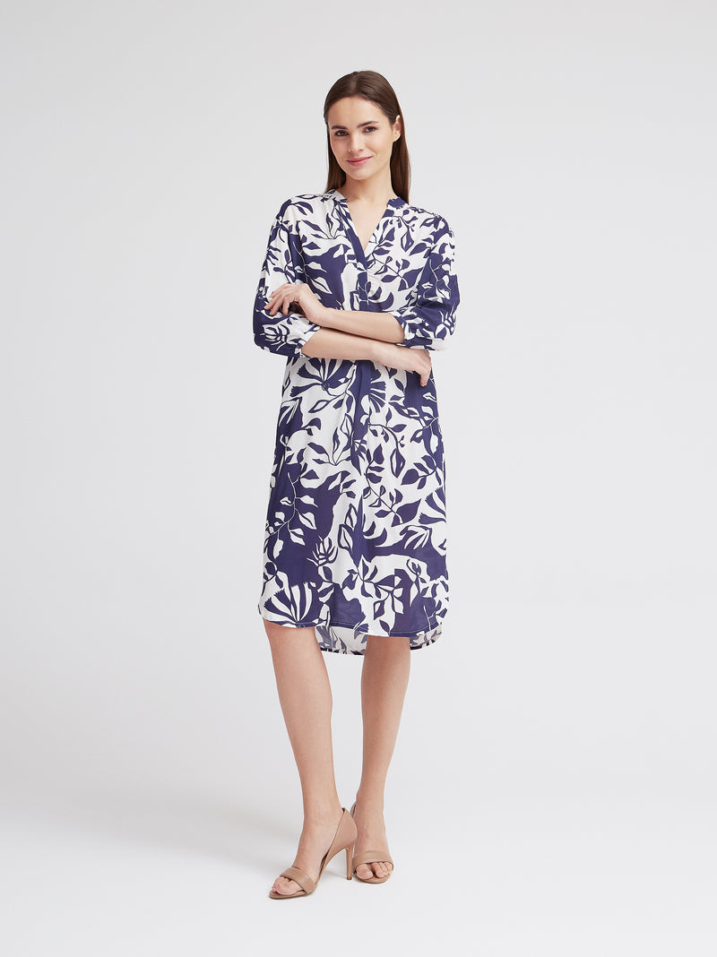 Kleid Rea, Marine Makro Print