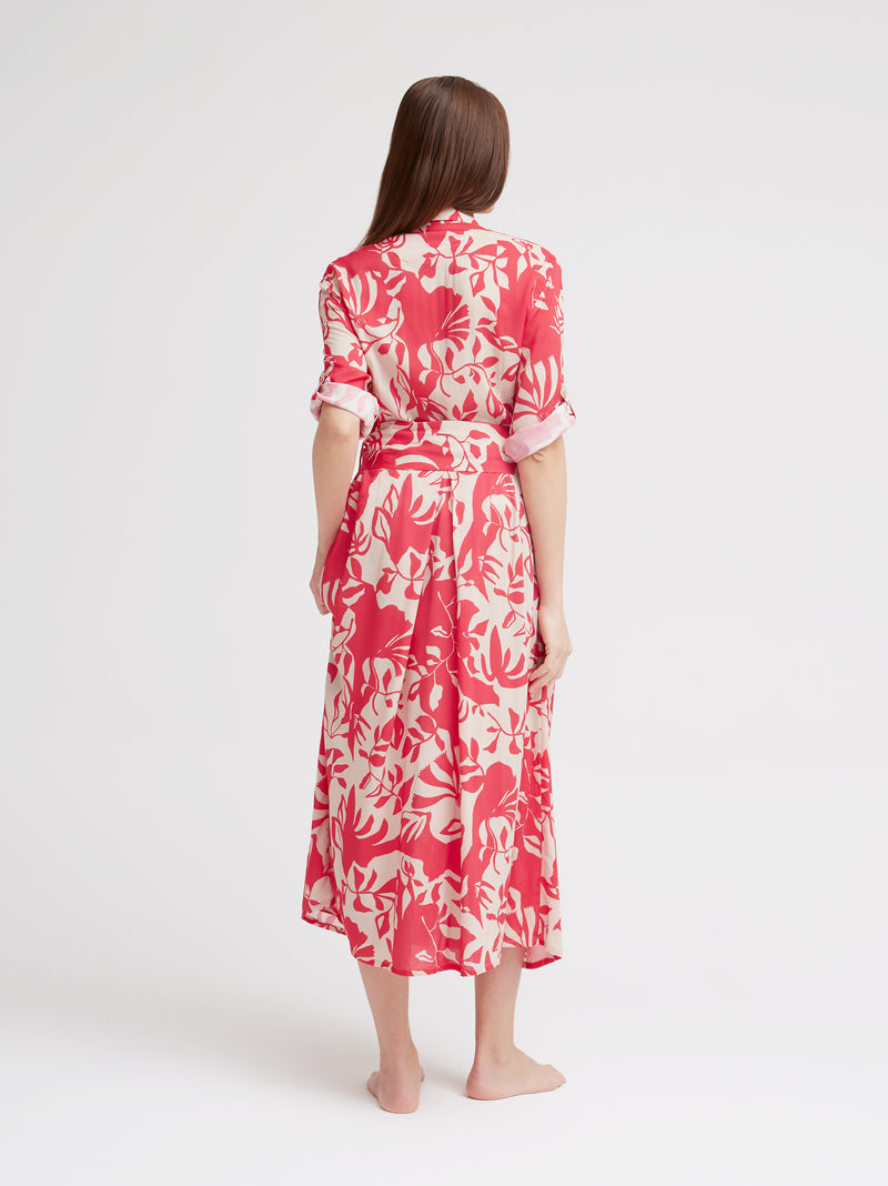 Freizeitkleid Lorella, Pink Makro Print
