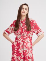 Freizeitkleid Lorella, Pink Makro Print