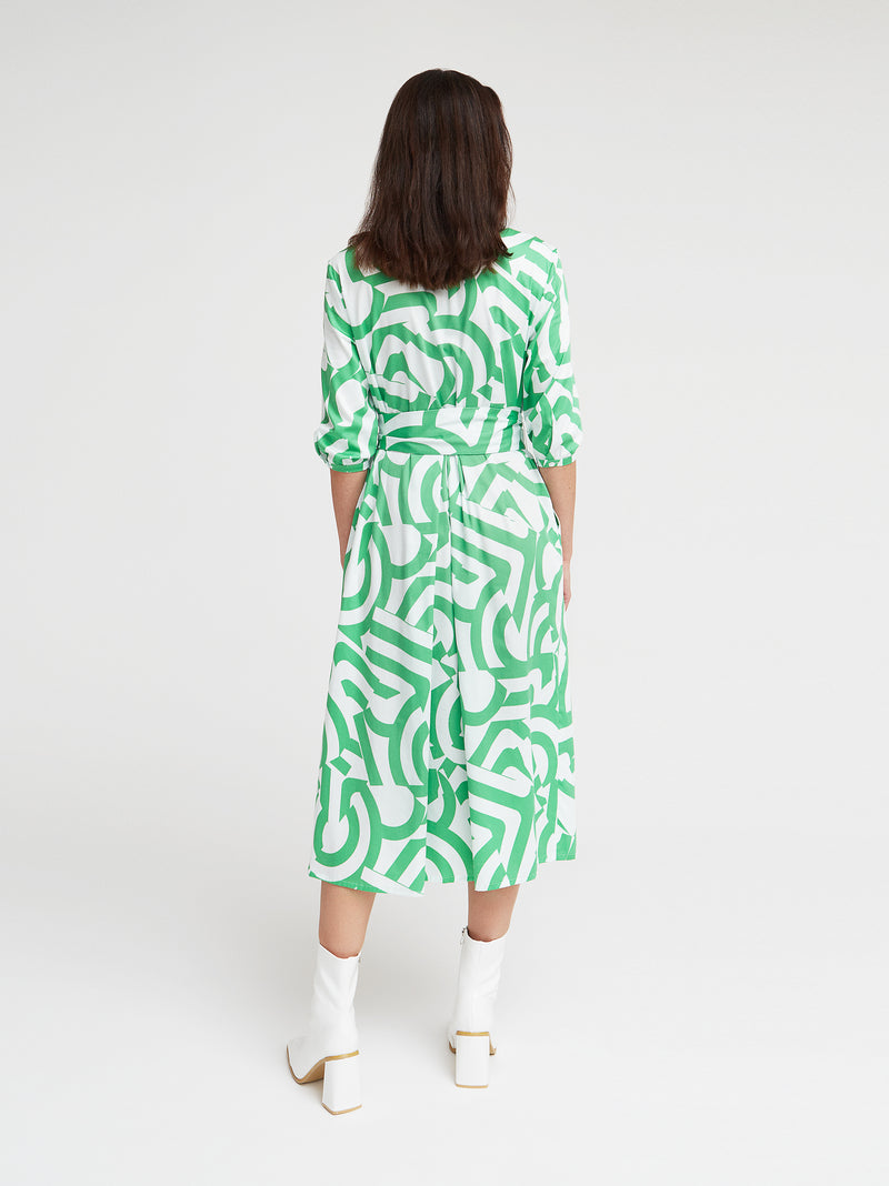 Freizeitkleid Lorella, Grün Graphic Print