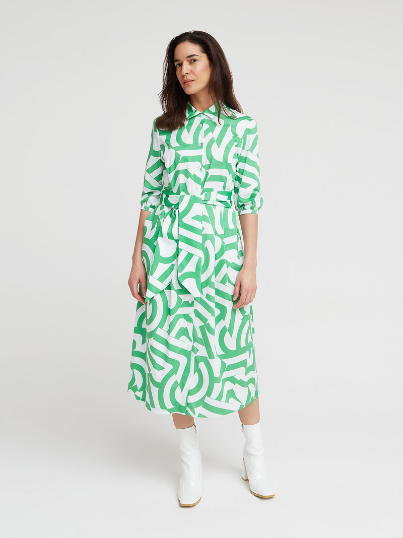 Freizeitkleid Lorella, Grün Graphic Print
