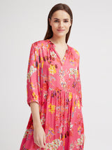 Maxikleid Cleo, Pink Satin Print