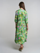 Maxikleid Cleo, Grün Satin Print