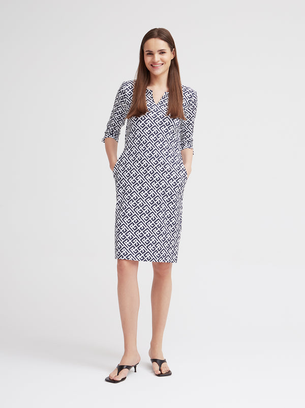 Freizeitkleid Beth, Marine Graphic Print