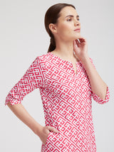Freizeitkleid Beth, Pink Graphic Print