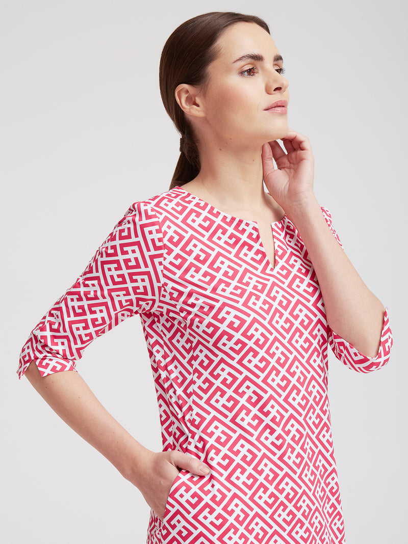 Freizeitkleid Beth, Pink Graphic Print