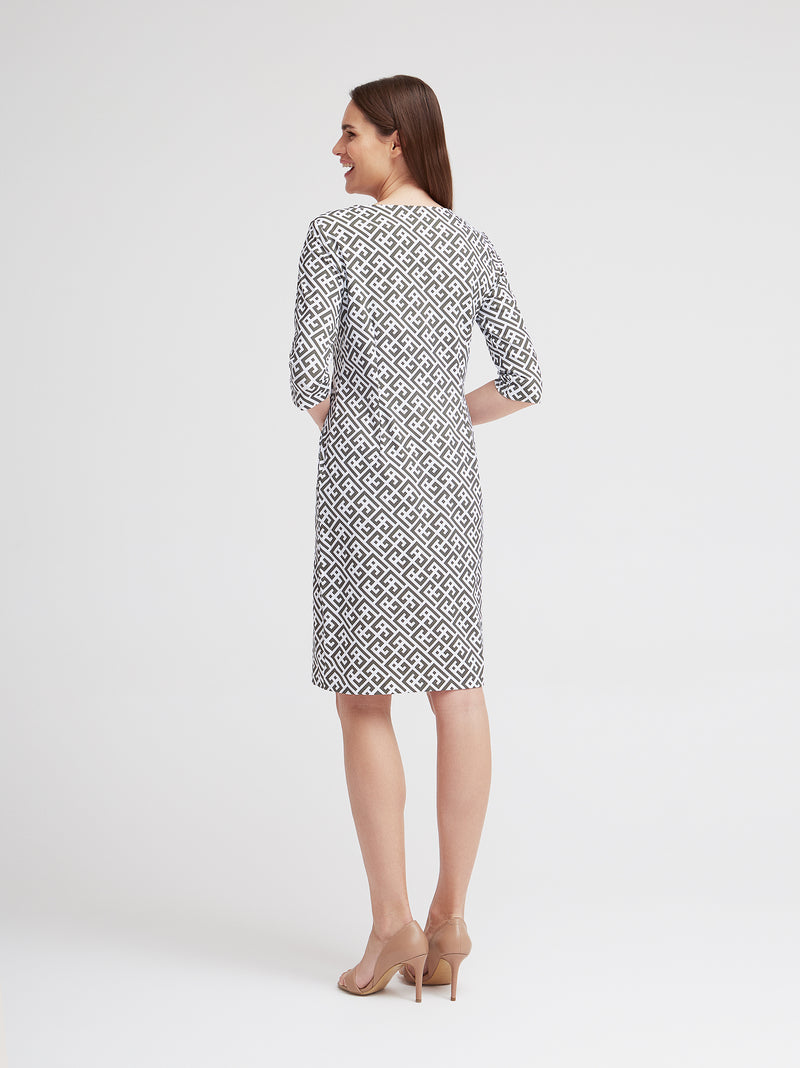 Freizeitkleid Beth, Oliv Graphic Print