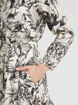 Hemdblusenkleid Liana, Schwarz Tapisserie Print