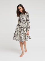 Hemdblusenkleid Liana, Schwarz Tapisserie Print