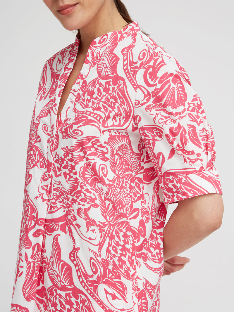 Kleid Fiore, Pink Porzellan Print
