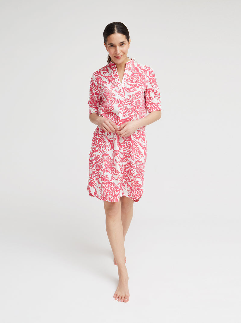 Kleid Fiore, Pink Porzellan Print