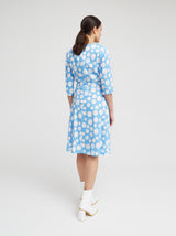 Kleid Hedi, Blau Tupfen Print