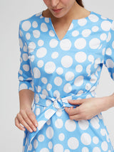 Kleid Hedi, Blau Tupfen Print