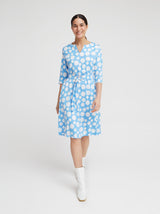 Kleid Hedi, Blau Tupfen Print