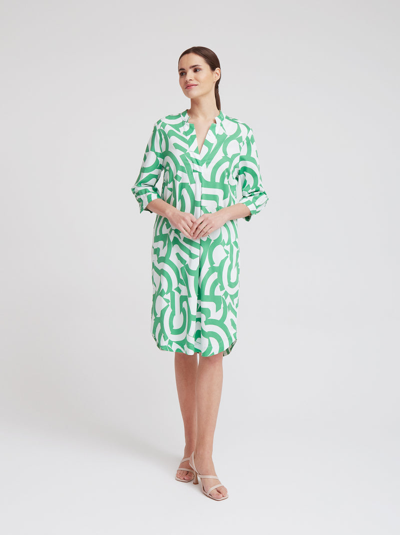 Kleid Finja, Grün Graphic Print