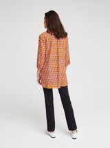 Bluse Edda, Orange Geometrie Print