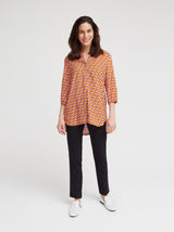 Bluse Edda, Orange Geometrie Print