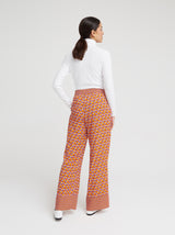 Hose Marcella, Orange Geometrie Print