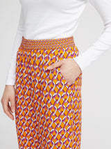 Hose Marcella, Orange Geometrie Print