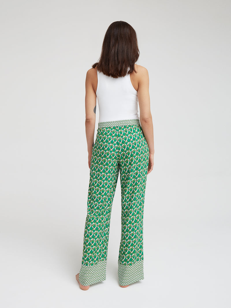 Hose Marcella, Grün Geometrie Print